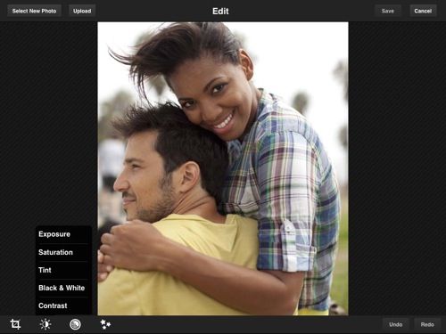 Photoshop Express available for the iPad, iPhone