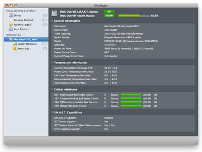 Beta of DiskRadar 1.0 for Mac OS X available
