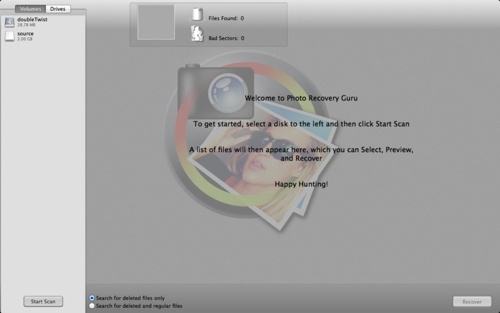 Photo Recovery Guru for OS X lets you recover deleted files