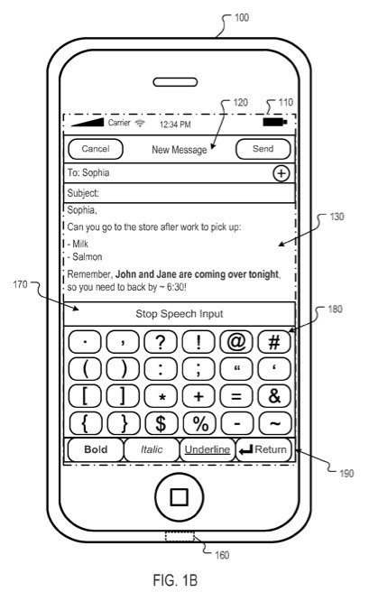 Apple files patent for text input using speech data