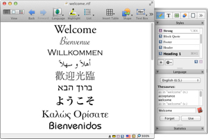 Nisus Writer Pro for Mac OS X upgraded to version 2.1