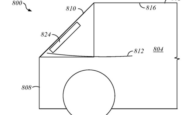 An Apple Car might use air bags to cover the windshield in the case of a wreck