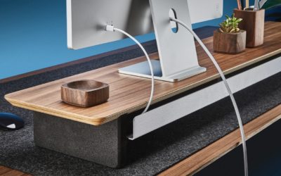 The Grovemade Desk Shelf is a classy, pricey desk shelf for smaller displays