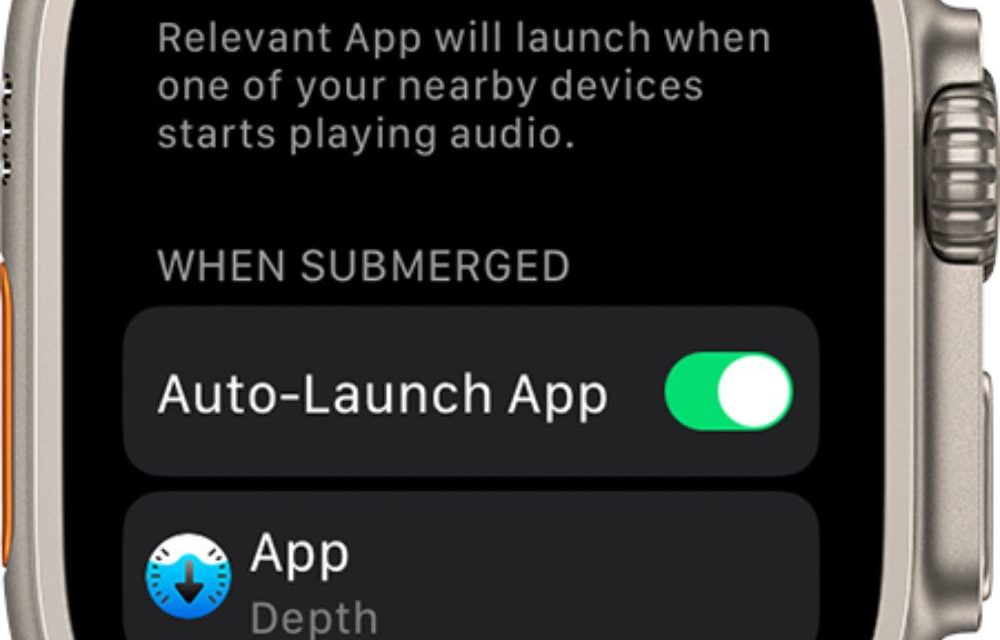 Apple support doc talks about using the Depth app on the Apple Watch Ultra