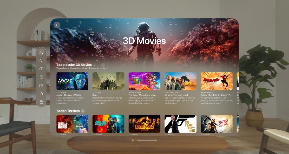 Apple says there are more than 250 3D movies available for the Vision Pro