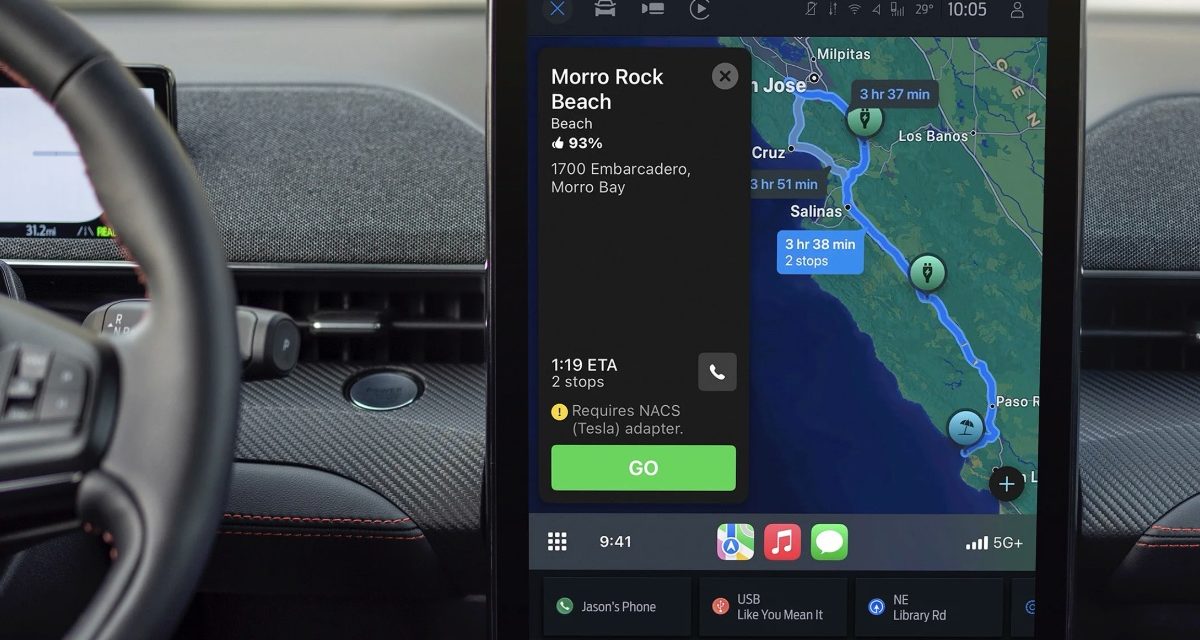 NACS Fast Charger Routing now Available for Ford Customers via Apple Maps in CarPlay